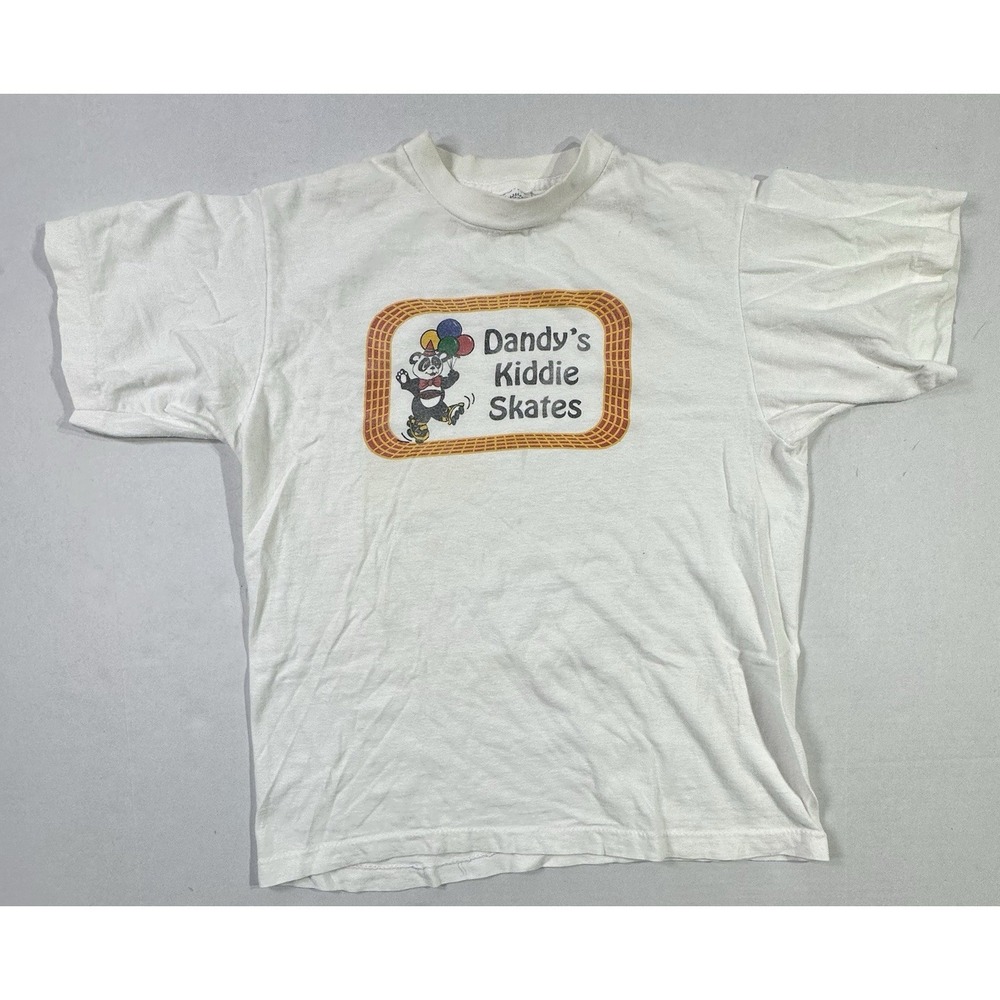 Vintage Dandys Kiddie Skates Panda T-Shirt White Trends Corp 80s Roller Rink